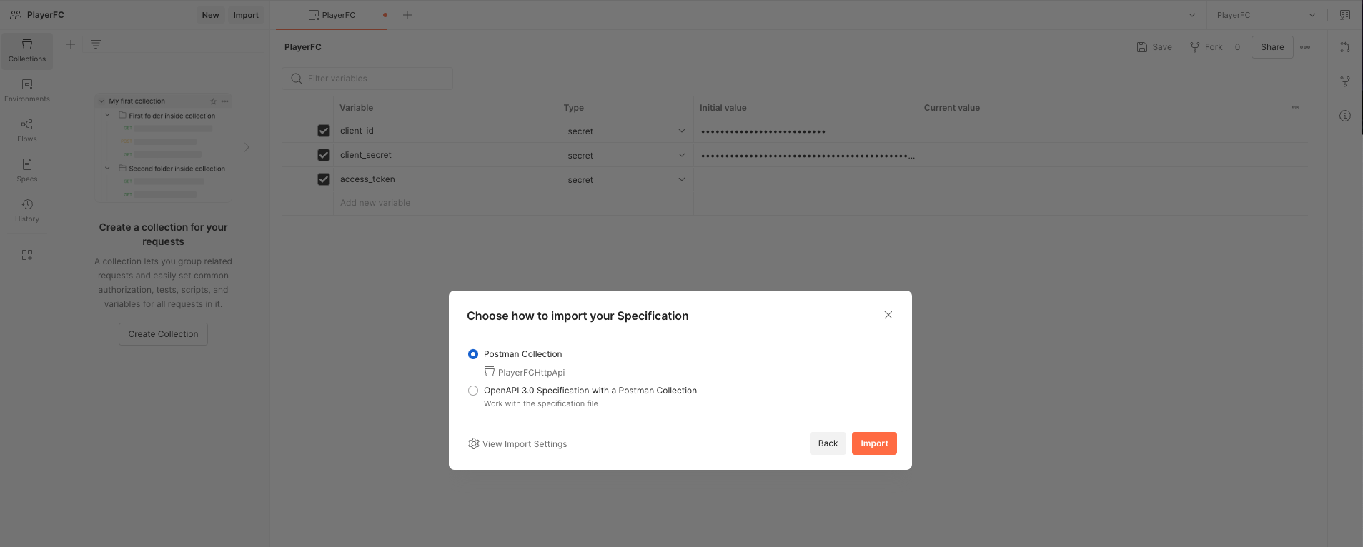 Postman - Import API definition